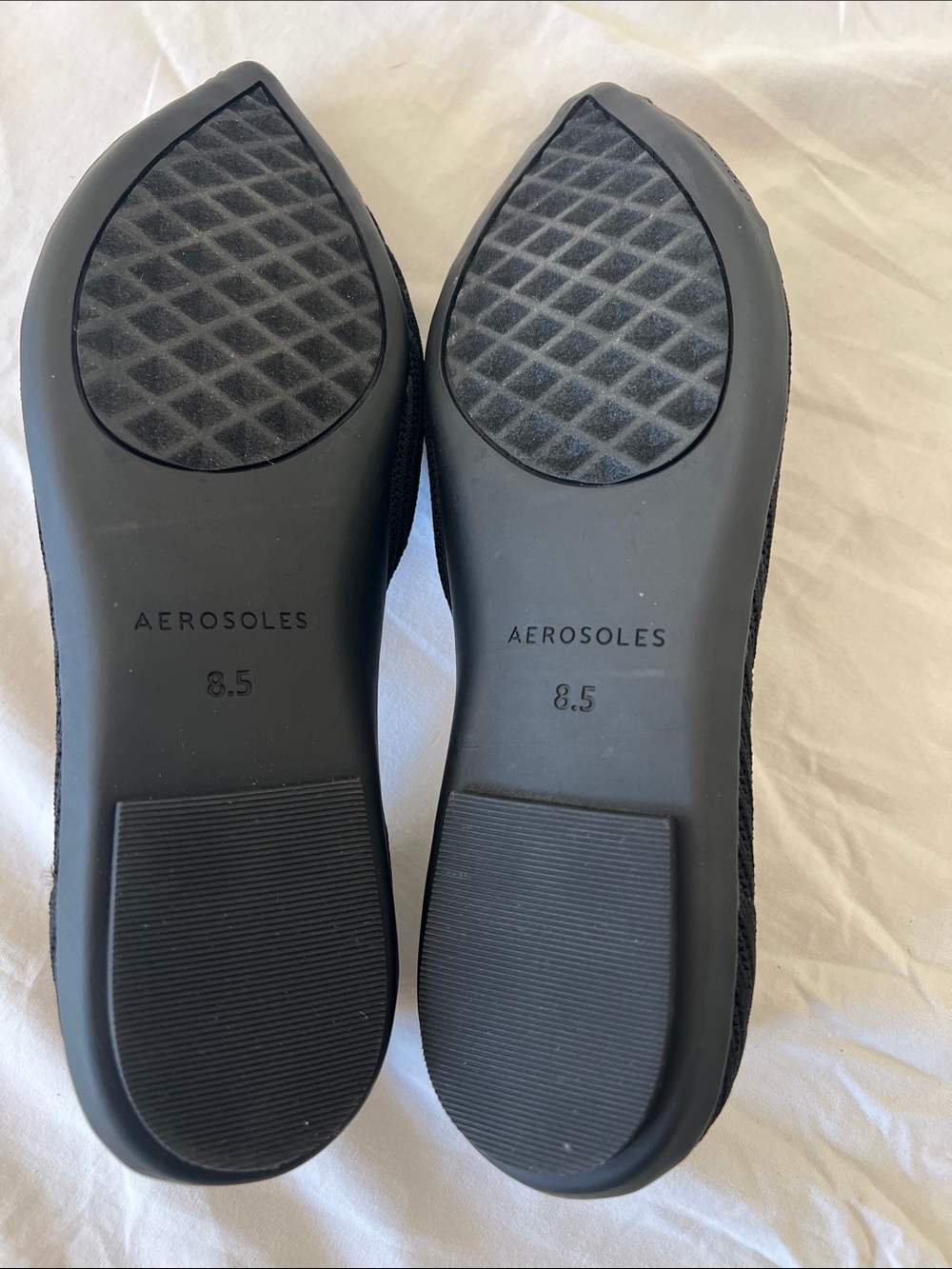 AEROSOLES Black Pointed Knit Flats French Quite Luxury corporate chic coquette - Picture 2 of 4